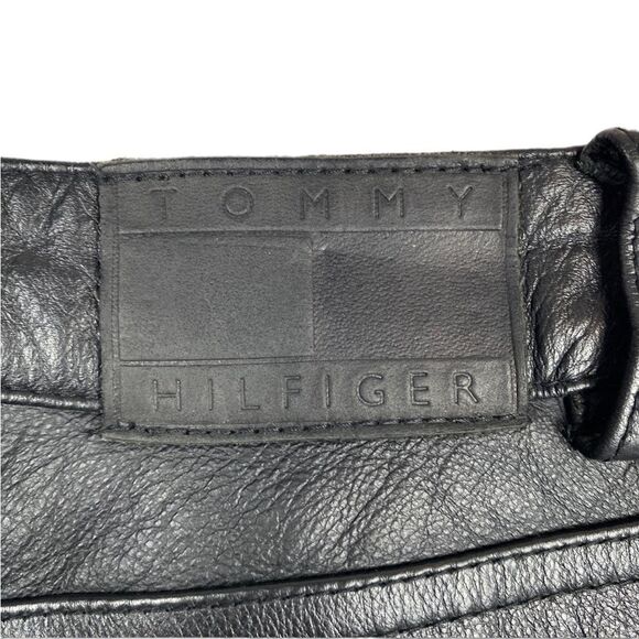 Vintage Tommy Hilfiger Leather Straight Leg Pants Size 6 - Picture 5 of 14